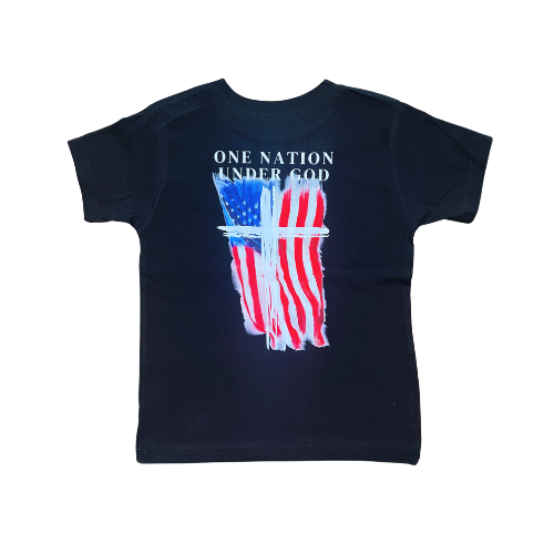 ONE NATION UNDER GOD KIDS UNISEX T-SHIRT (BACK PRINT)