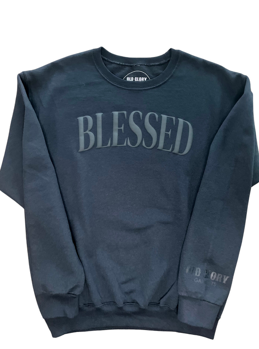 BLESSED ADULT UNISEX CREWNECK - BLK/BLK