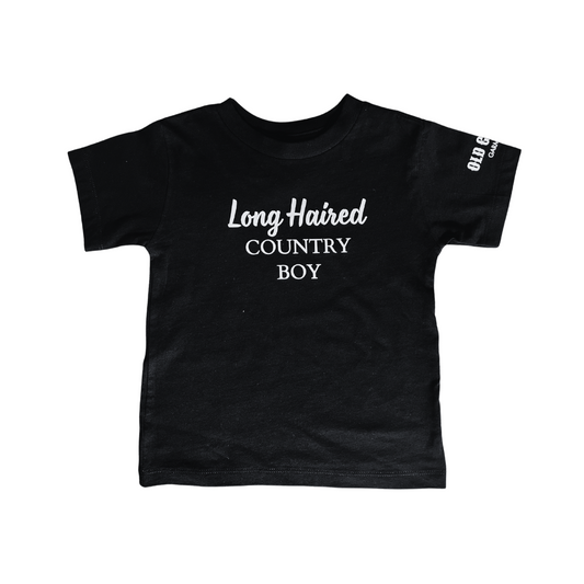 LONG HAIRED COUNTRY BOY KIDS UNISEX T-SHIRT